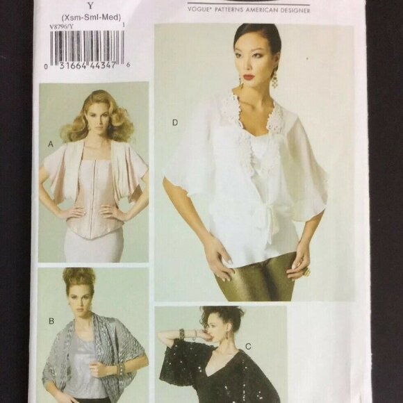 Vogue Sewing Pattern V8796 Misses Jacket XS-S-M Elizabeth Gillett NY Easy/Fast - Picture 1 of 3